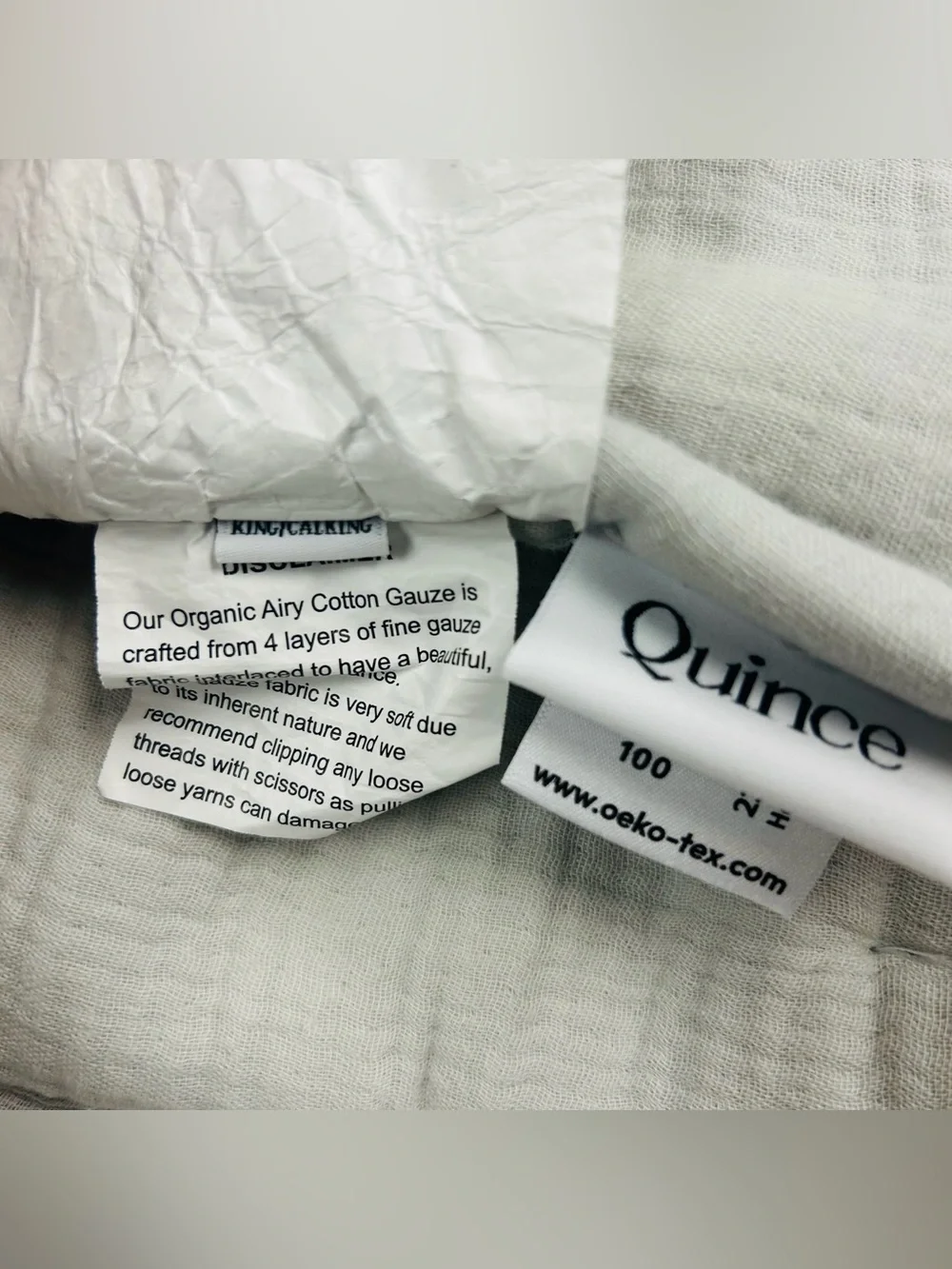 QUINCE Organic Airy Gauze Dream Quilt King/Cal King Light Grey 8688